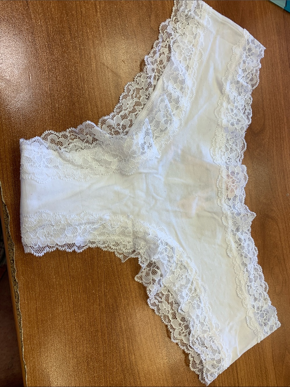 Victoria's Secret White Lace Cheeky Panties